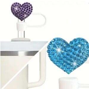 Heart Shaped Crystal Cup Toppers